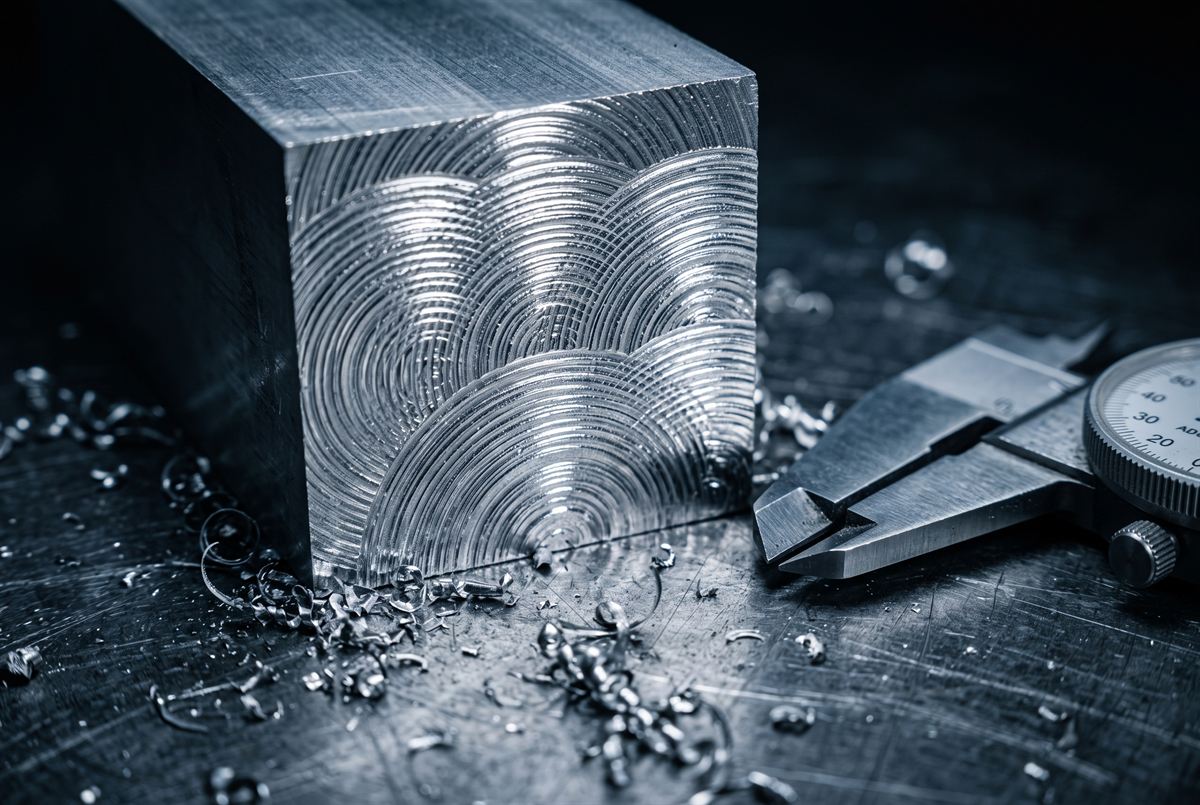 Blok aluminijuma sa tragovima glodanja